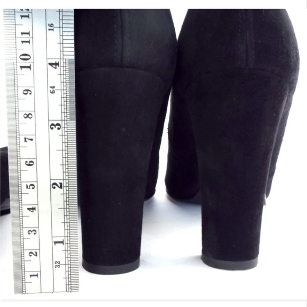 New STUART WEITZMAN Black Stretch Suede High Heel Over The Knee Boots 8.5